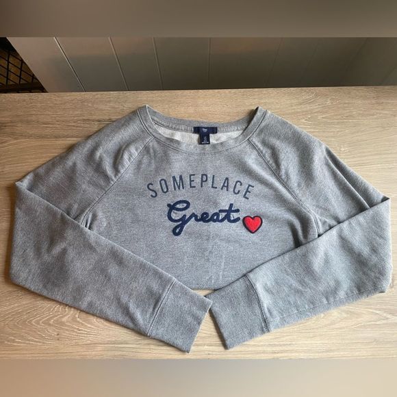 GAP SWEATSHIRT SOMEPLACE GREAT - SIZE SMALL - GRAY AND IRONIC - Picture 5 of 8